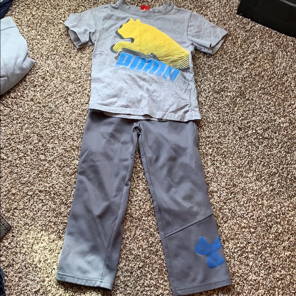 Youth Under Armour sweats and Puma shirt, sz5